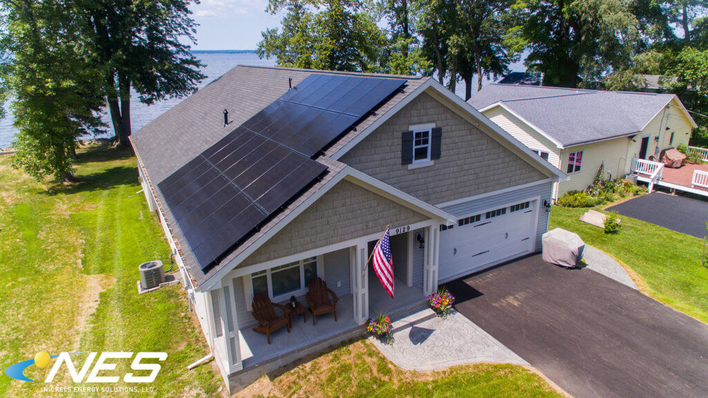 roof mounted solar panels installed on the Zecher home